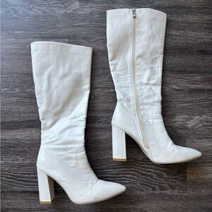 Elegant White Knee-High Women's Boots